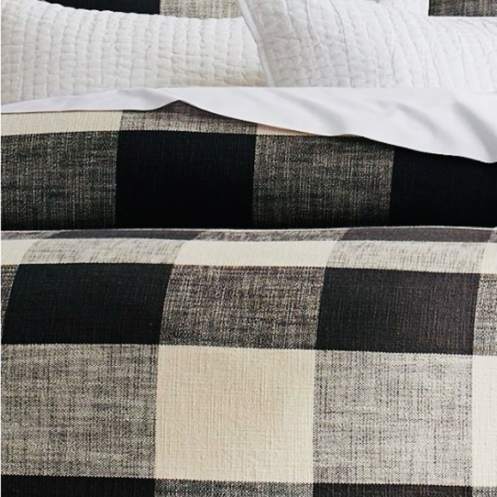 Pottery Barn Popular Bryce Buffalo Check Duvet Cover and 2 Shams